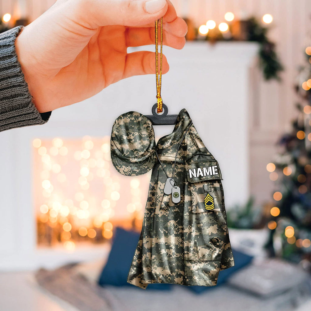 Personalized Veteran Soldier Backpack Charm Acrylic - enhanced image 2
