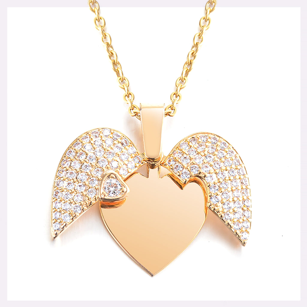 Personalized Women Chain Necklace Custom Engraved Heart Name - enhanced image 2