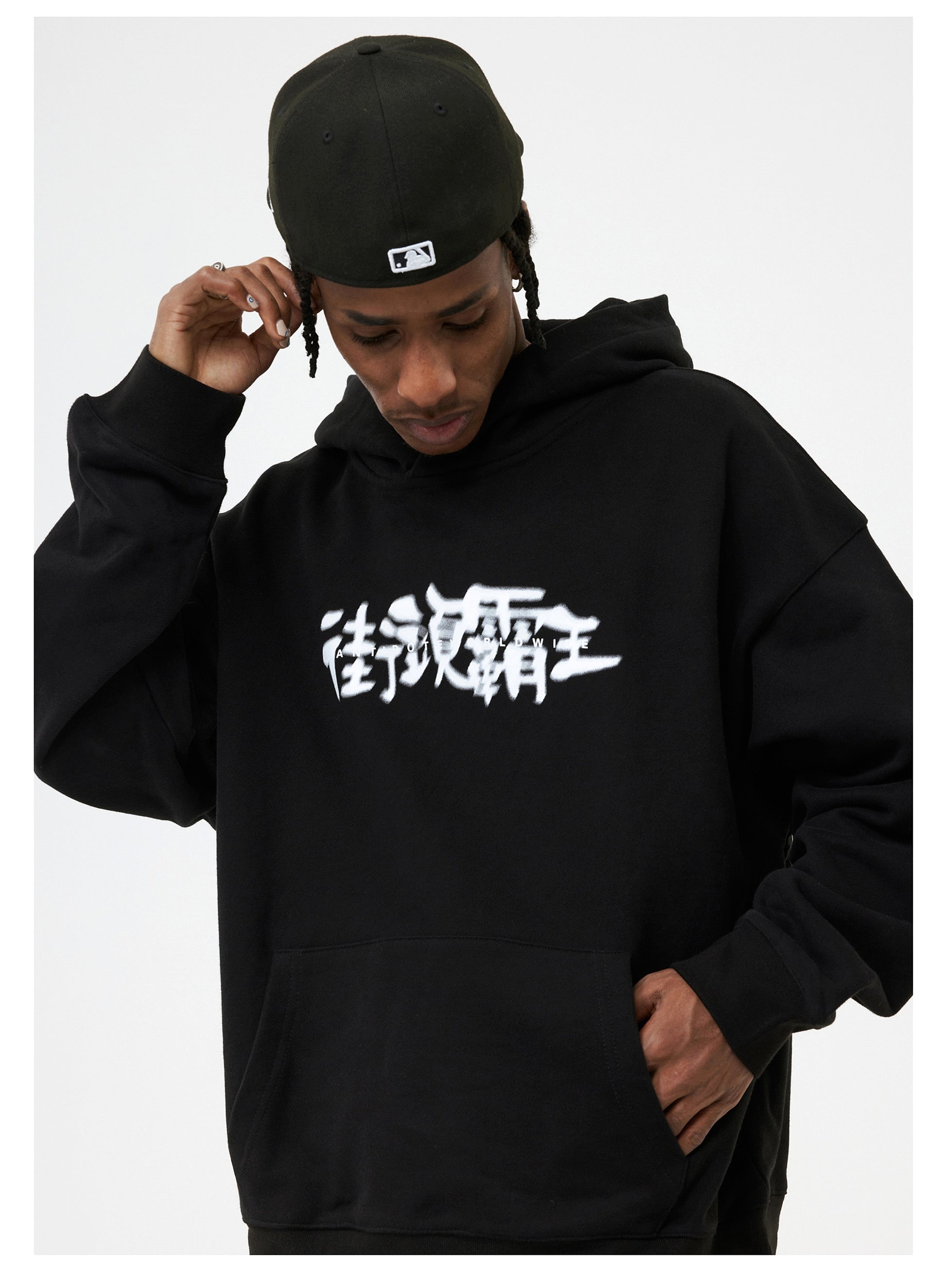 Phantom Font Thick Loose Hooded Sweater For Men And Women Couples - enhanced image 2
