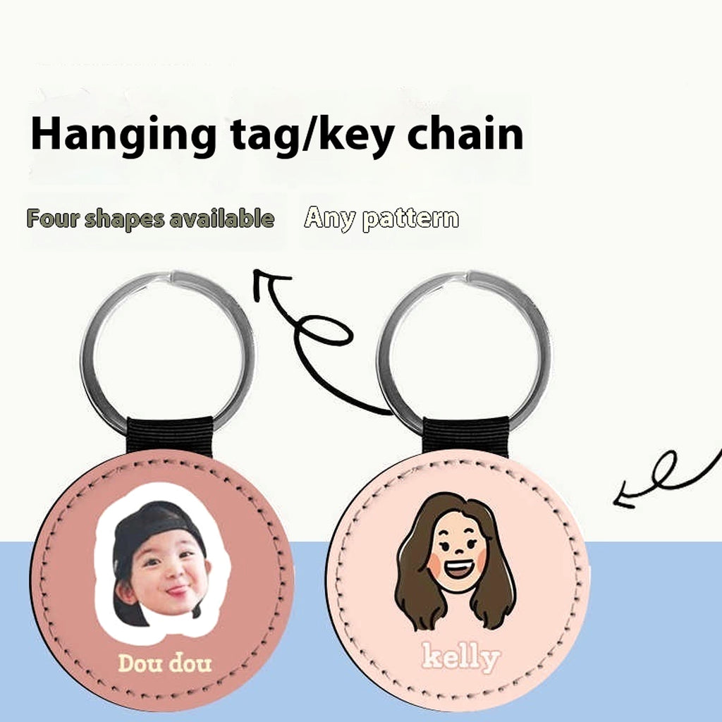 Custom Leather Photo Keychain – Personalized Small Pendant - enhanced image 2