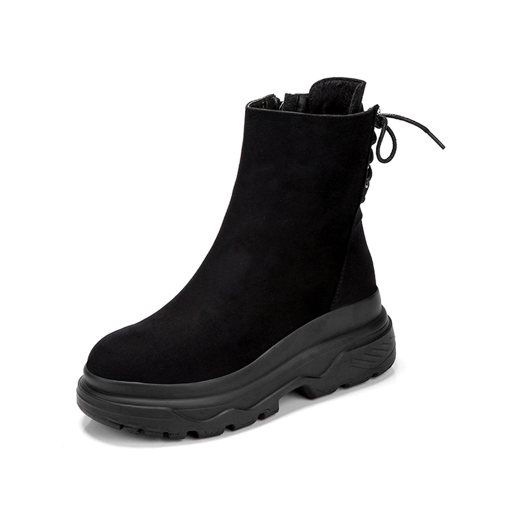 Platform rear lace-up boots - enhanced image 2