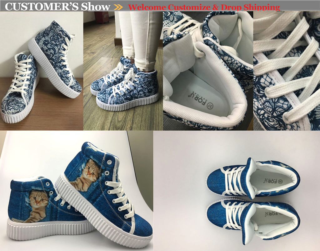 PrintKicks™ – Custom High-Top Platform Sneakers (Women) - enhanced image 2