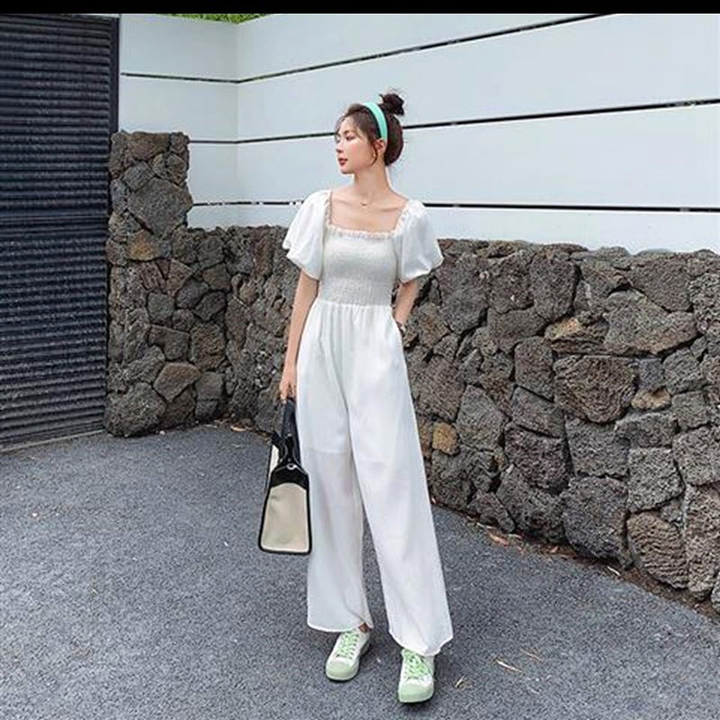 Puff Sleeve Jumpsuit Female Summer - enhanced image 2
