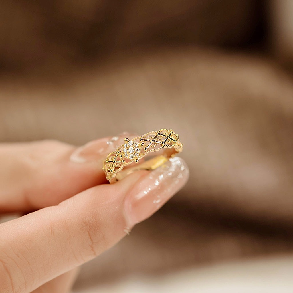 Pure 18K Jinrege Light Luxury Wide Version Fashion Ring – Timeless Elegance - enhanced image 2