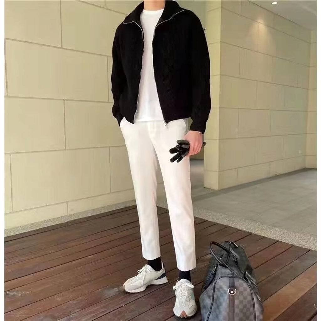 Rabbit Fur Modal Men's Cardigan - enhanced image 2