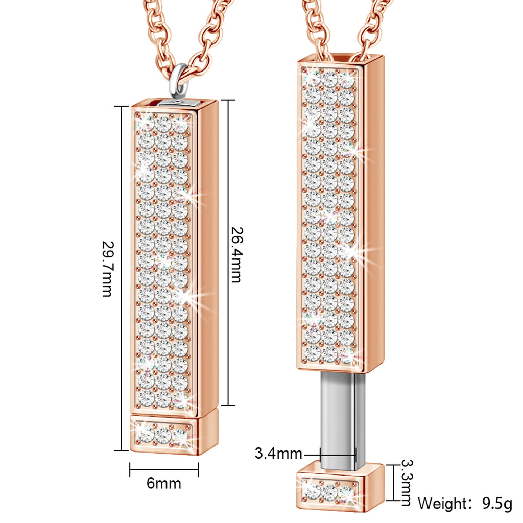 Retractable Three-dimensional Rod Pendant DIY Customized Name Diamond Necklace - enhanced image 2