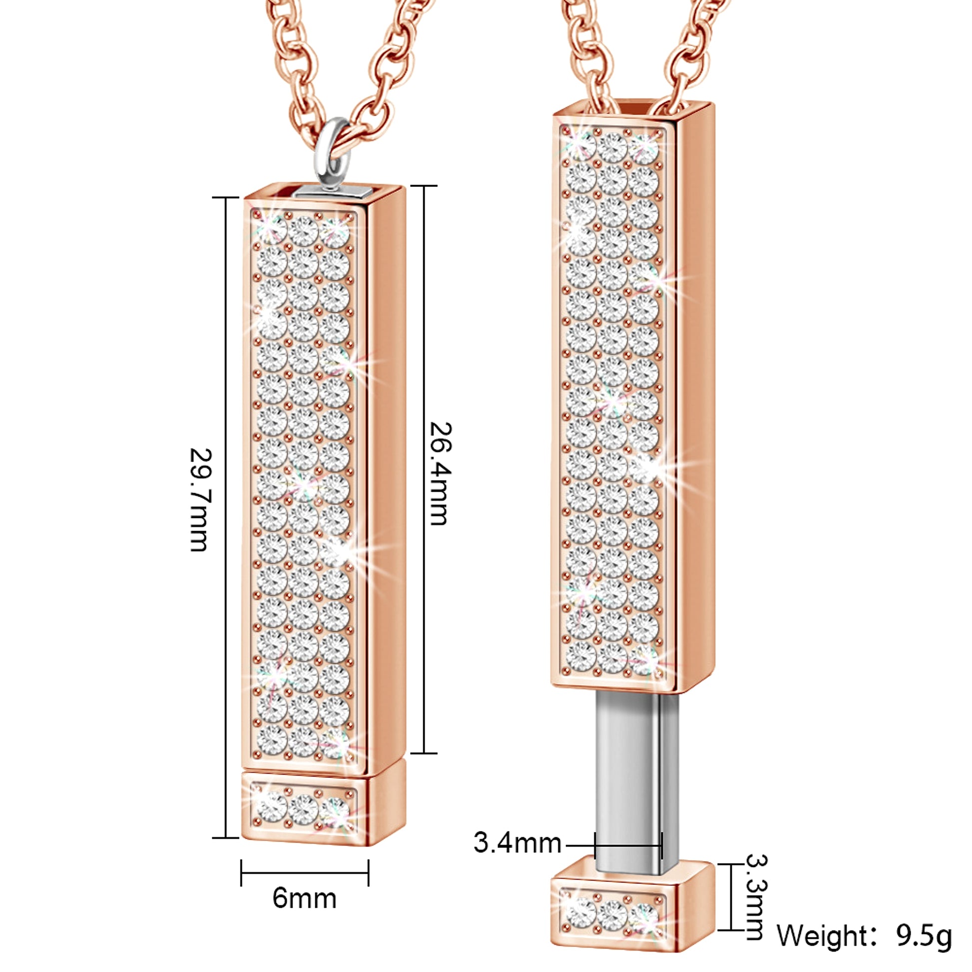 Retractable Three-dimensional Rod Pendant DIY Customized Name Diamond Necklace - enhanced image 2