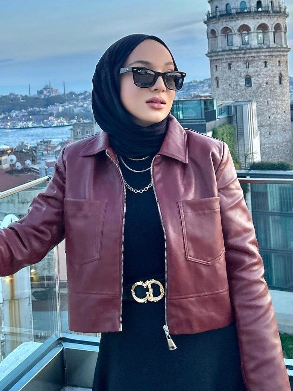 Retro Fashion Polo Collar Advanced PU Leather Jacket Coat - enhanced image 2