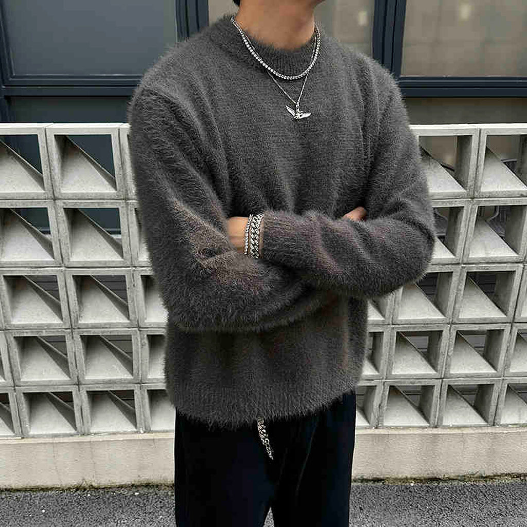 Retro Mink-like Knitted Long-sleeved Top - enhanced image 2