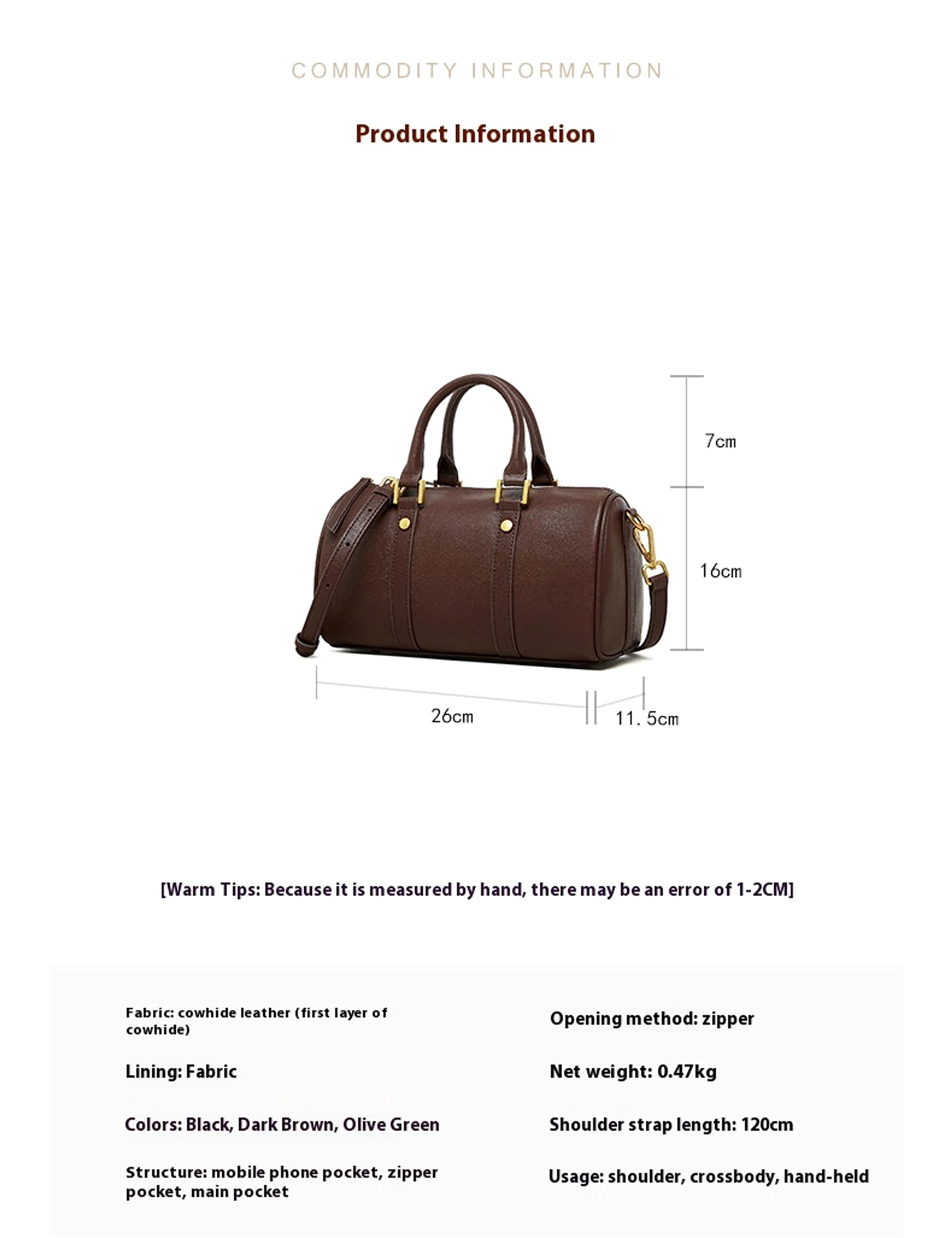 Retro Portable Cowhide Crossbody Bag – Vintage Style with Modern Convenience - enhanced image 2