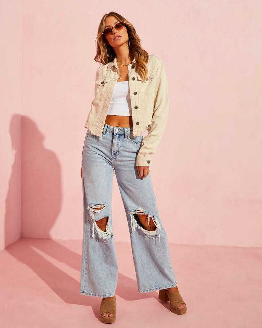 Ripped Slimming Jeans For Women - enhanced image 2