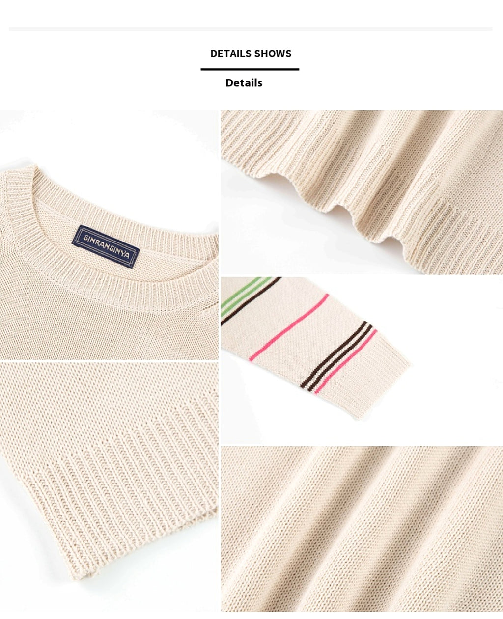 Round Neck Pullover Long Sleeve Base Lightweight Sweater - enhanced image 2