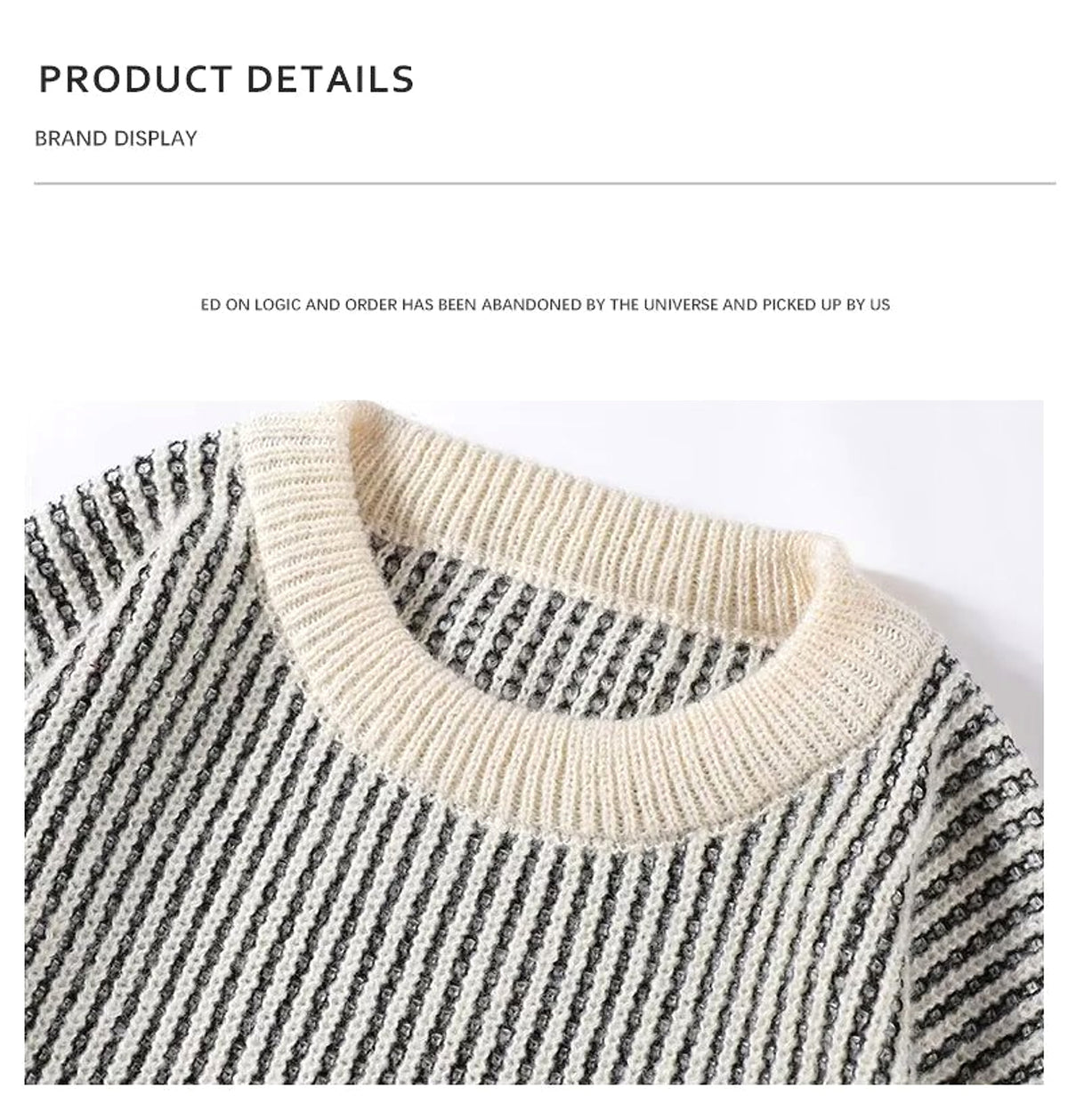 Round Neck Striped Sweater For Men - enhanced image 2