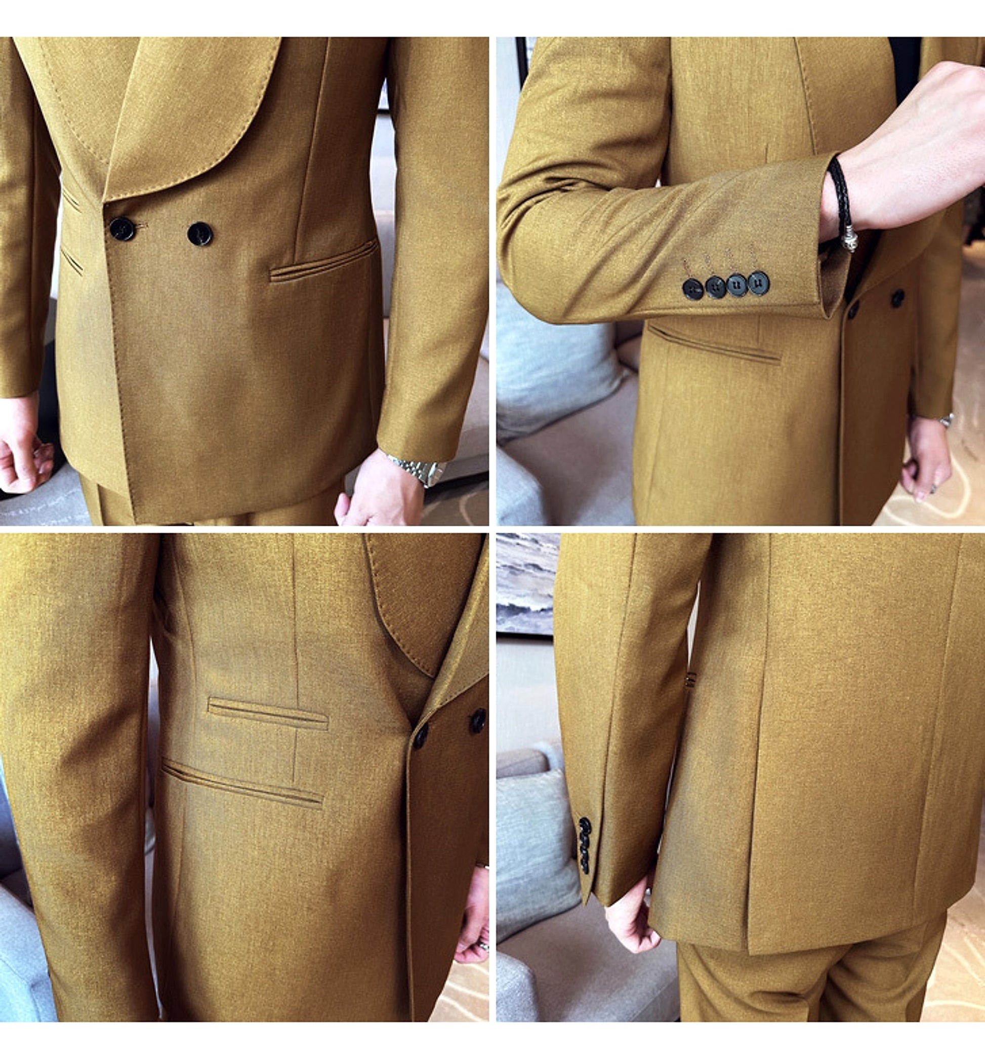 RoyalElite™ Men's Suit – Double-Breasted Business Elegance - enhanced image 2