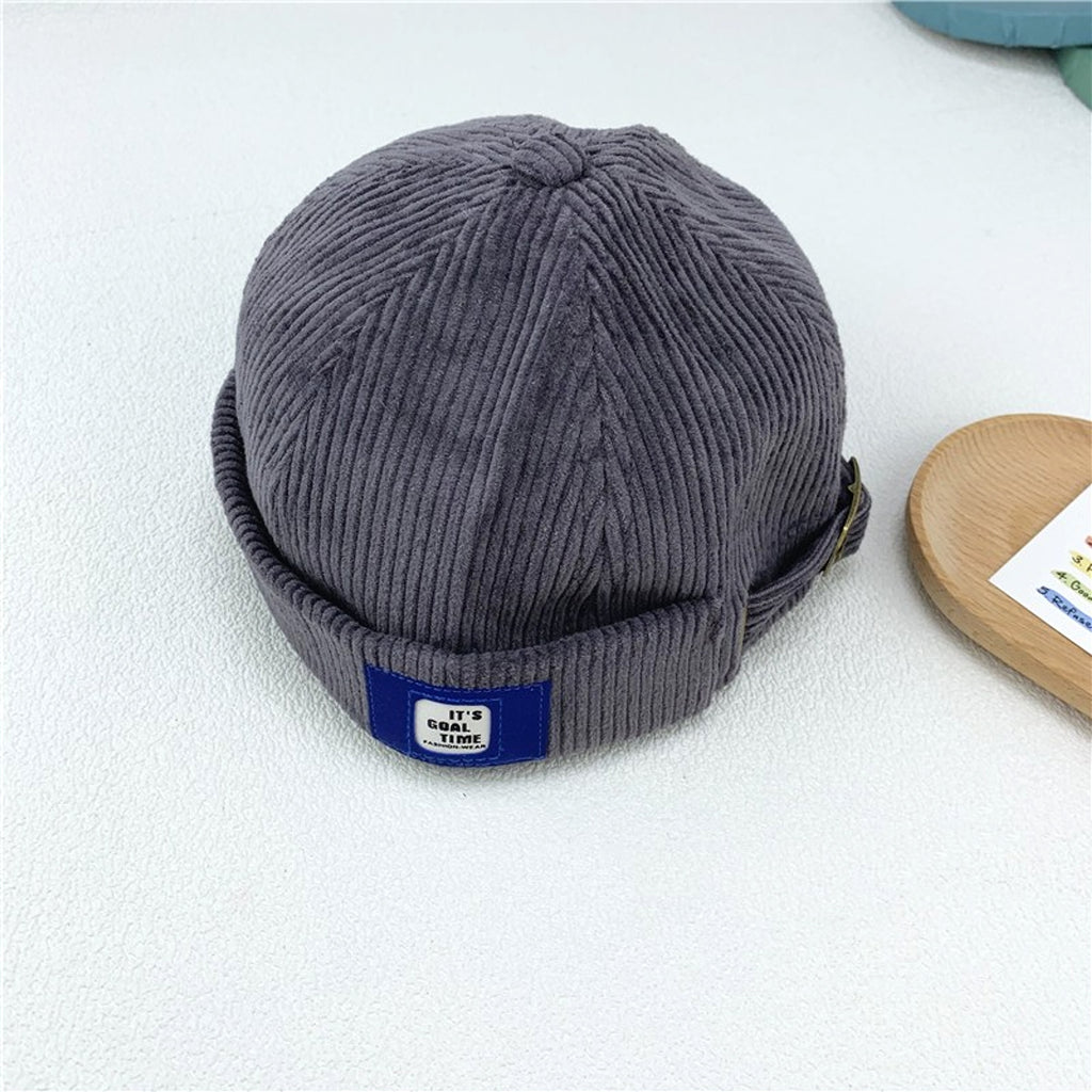 Sailor Corduroy Button Trendy Cap Hat - enhanced image 2