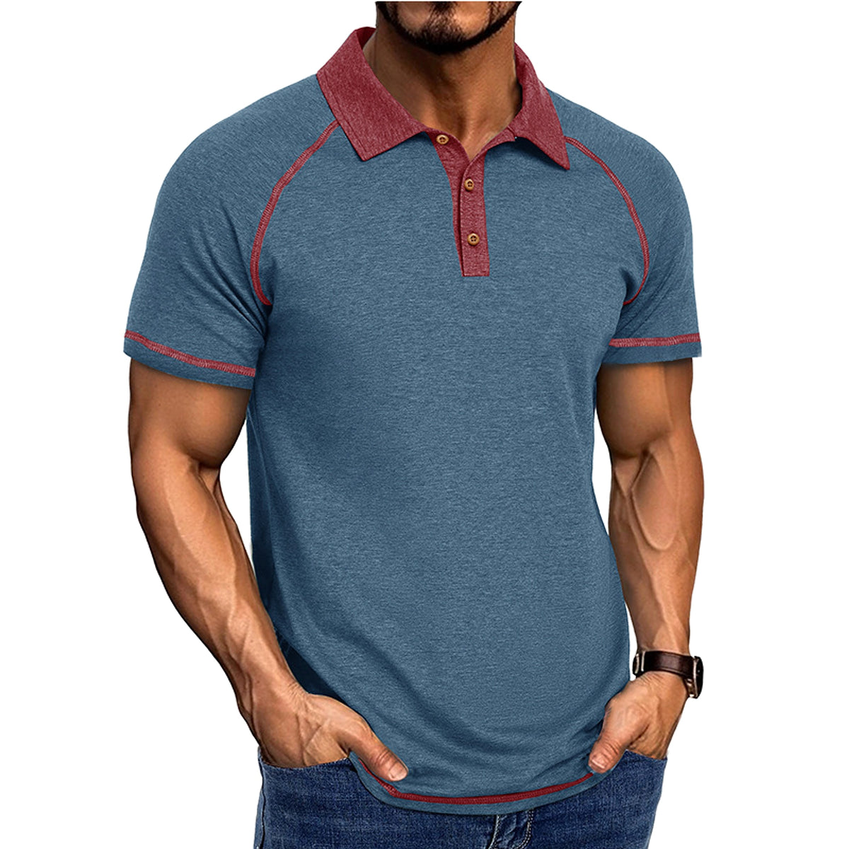 Short-sleeved Lapel T-shirt POLO Bottoming Shirt Men Clothing - enhanced image 2