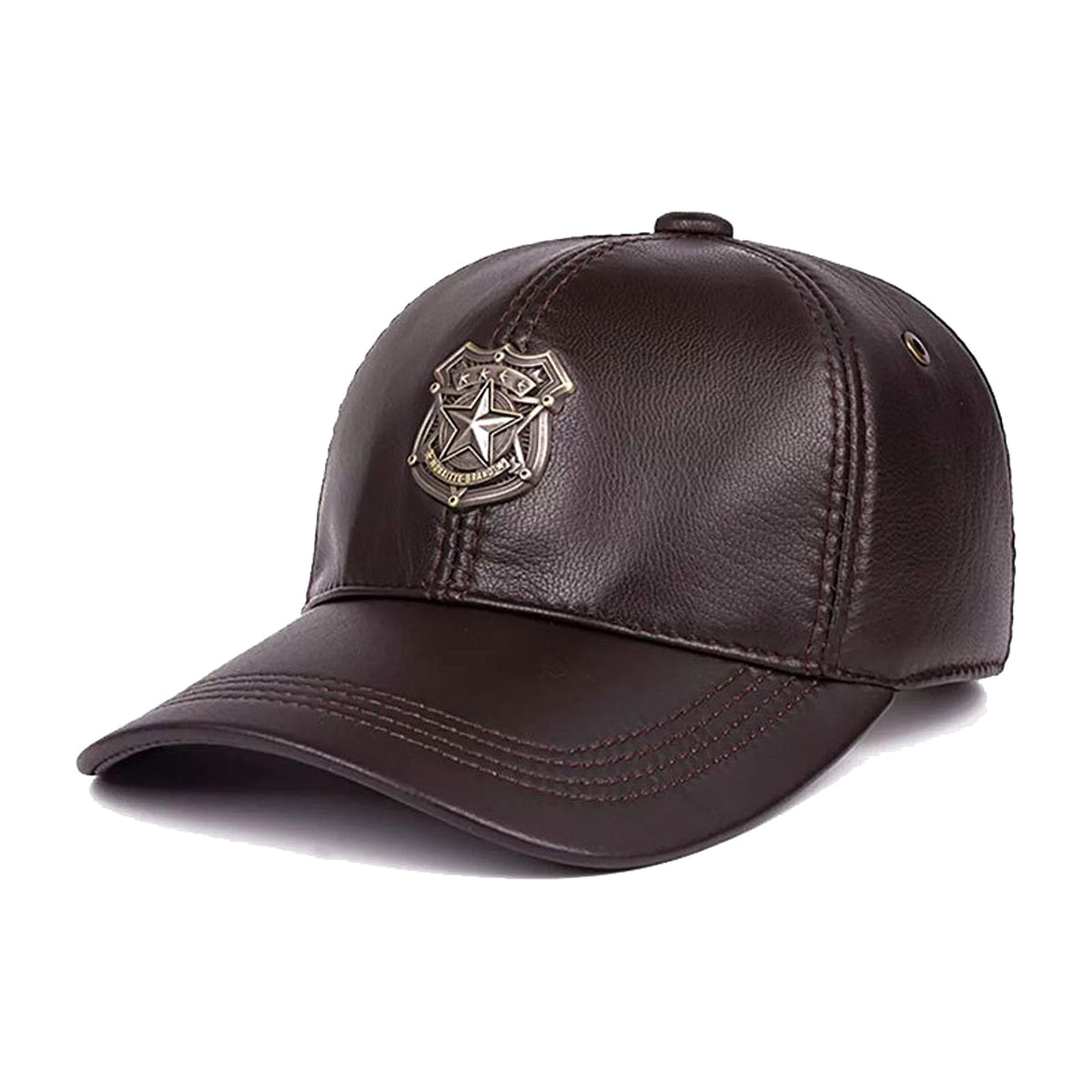 Shot the Sheriff Sheepskin Leather Hat Men's Warm - enhanced image 2