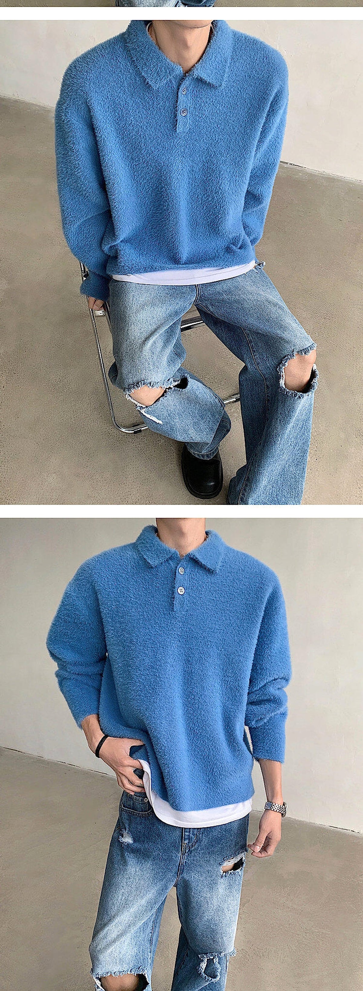Skin-friendly Mohair Pullover Sweater - enhanced image 2