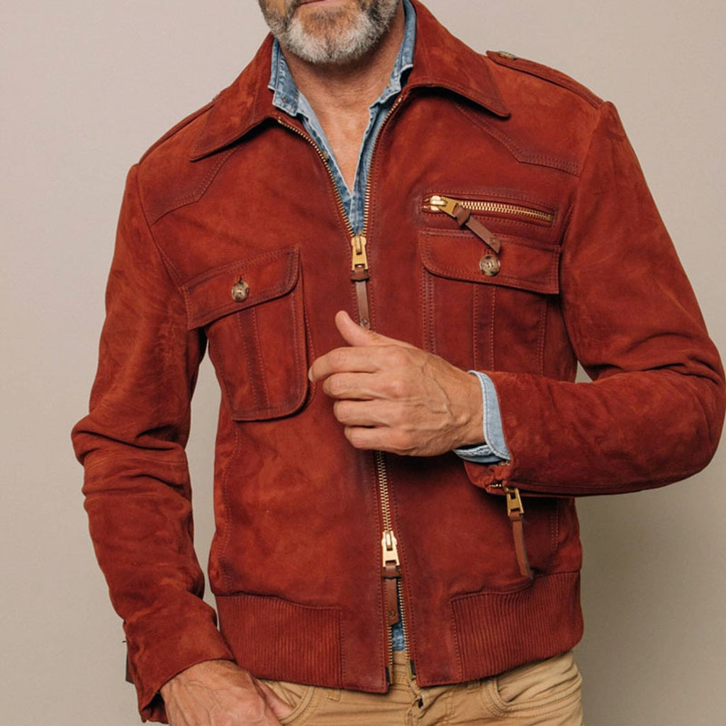 1.A Slim Fit Solid Color Fashion Jacket For Men - enhanced image 2