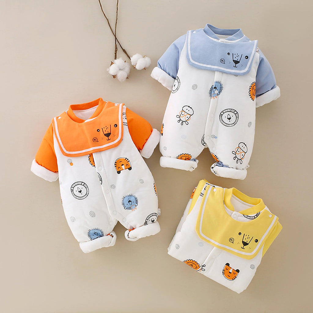 SnuggleZoo™ – Thick Winter Baby Onesie with Animal Print - enhanced image 2