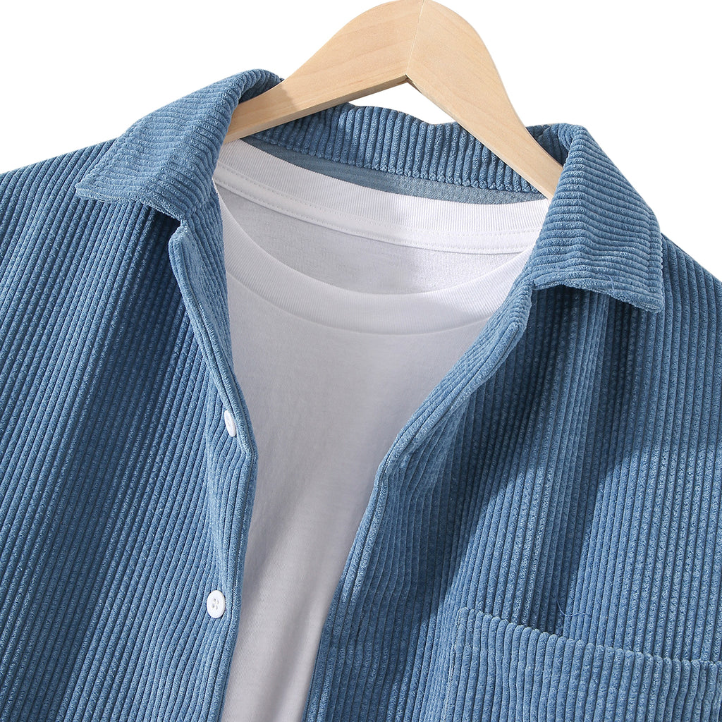 Solid Color Long Sleeve Dress Shirt Men - enhanced image 2