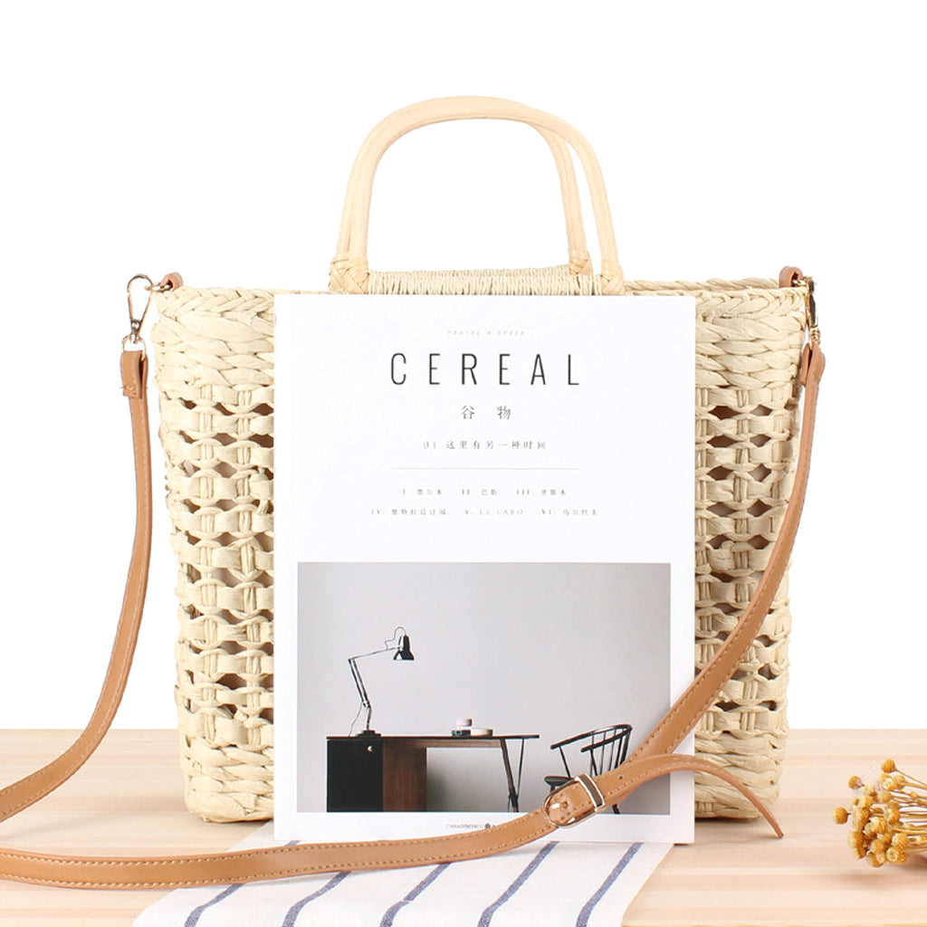 SolunaWeave™ – Hollow Breeze Straw Tote - enhanced image 2