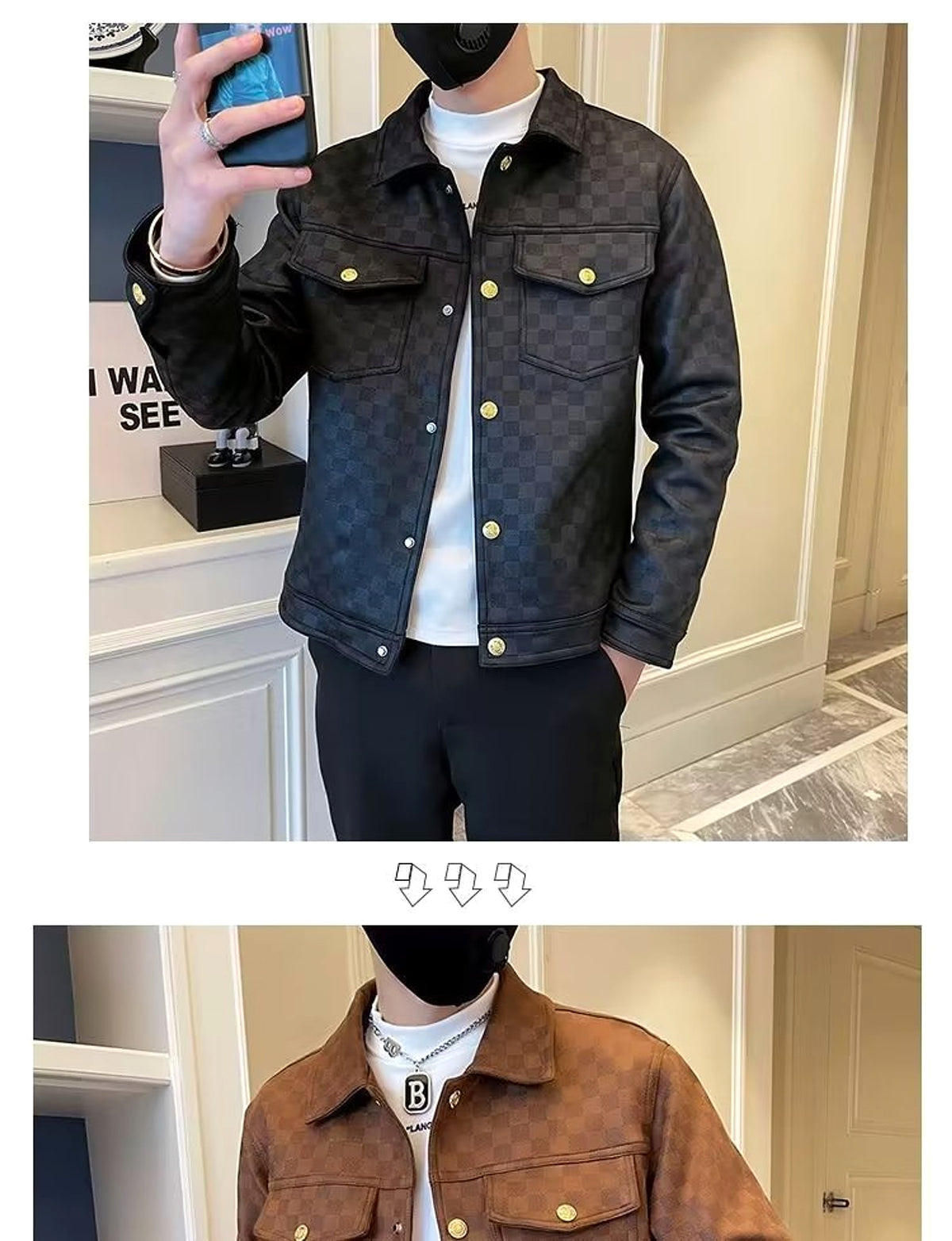 Spring And Autumn Collar Jacket Fashion Men - enhanced image 2