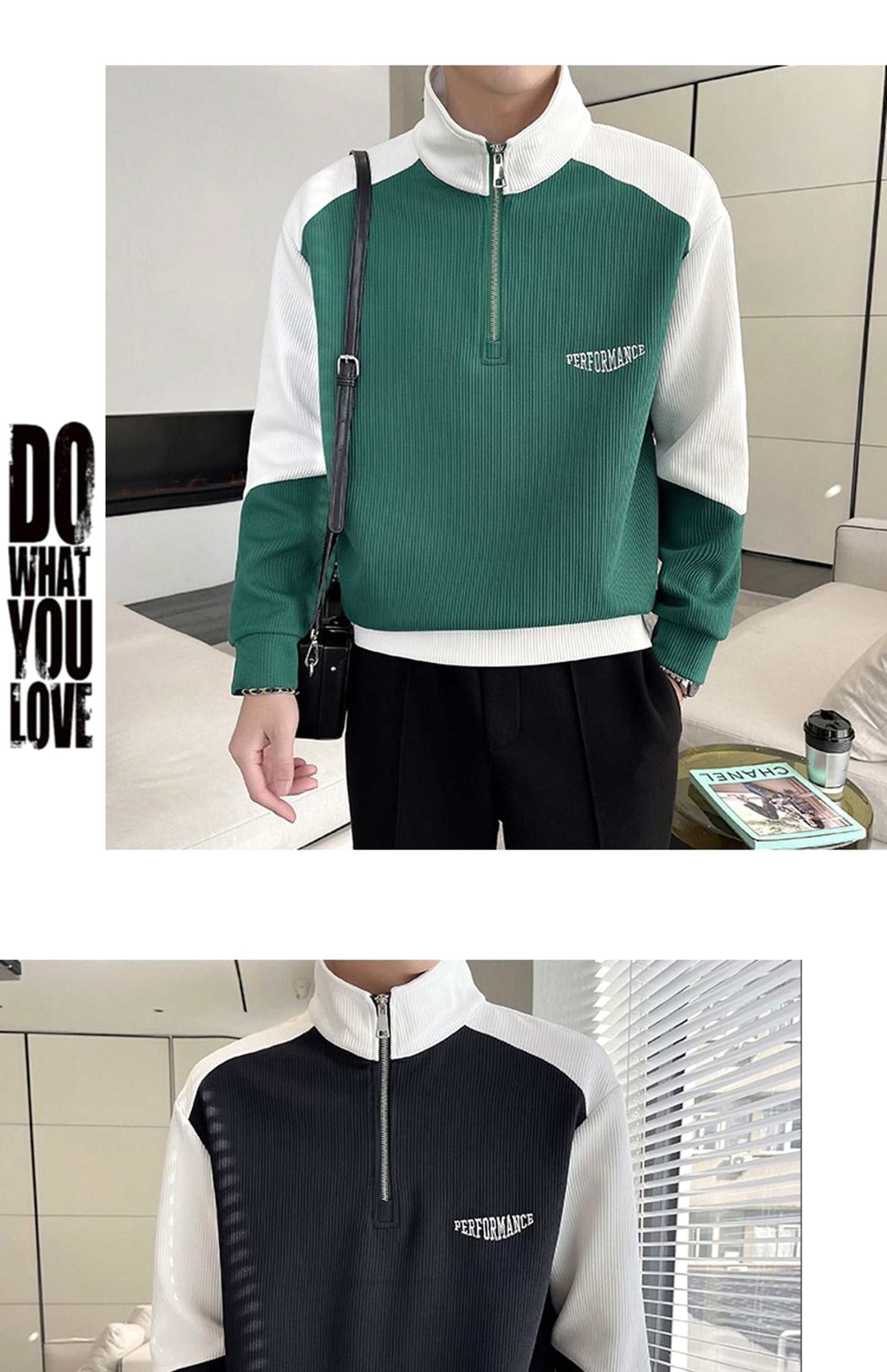 Men's Four Seasons Half-Zip Cotton Jacket - enhanced image 2
