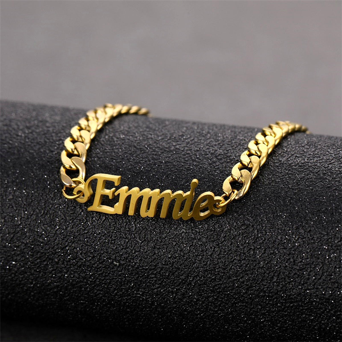 Stainless Steel 4mm Cuban Chain Custom Name Men's Classic Bracelet - enhanced image 2