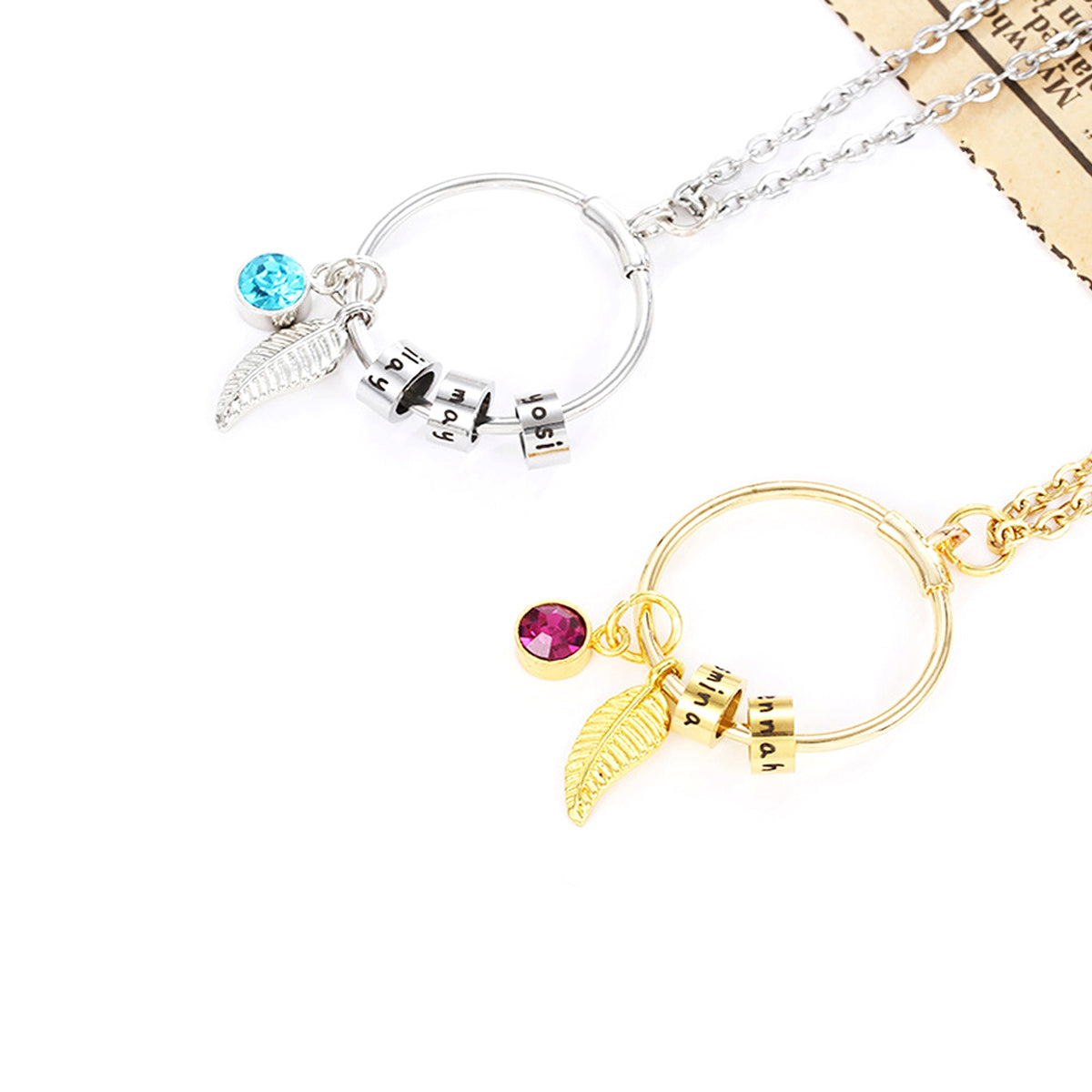 Stainless Steel Bead Necklace January-December Birthstone Beaded - enhanced image 2