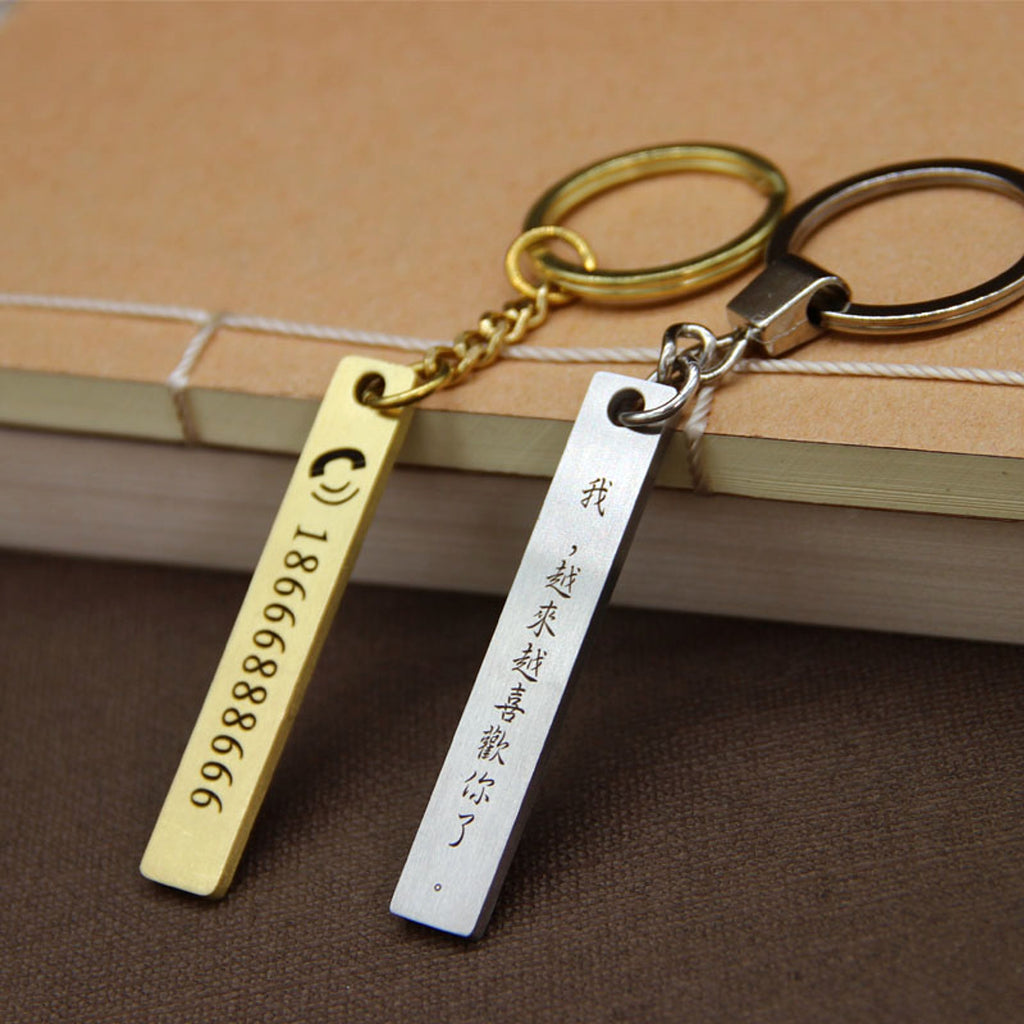 Personalized Stainless Steel Keychain – Custom Engraved Metal Tag - enhanced image 2