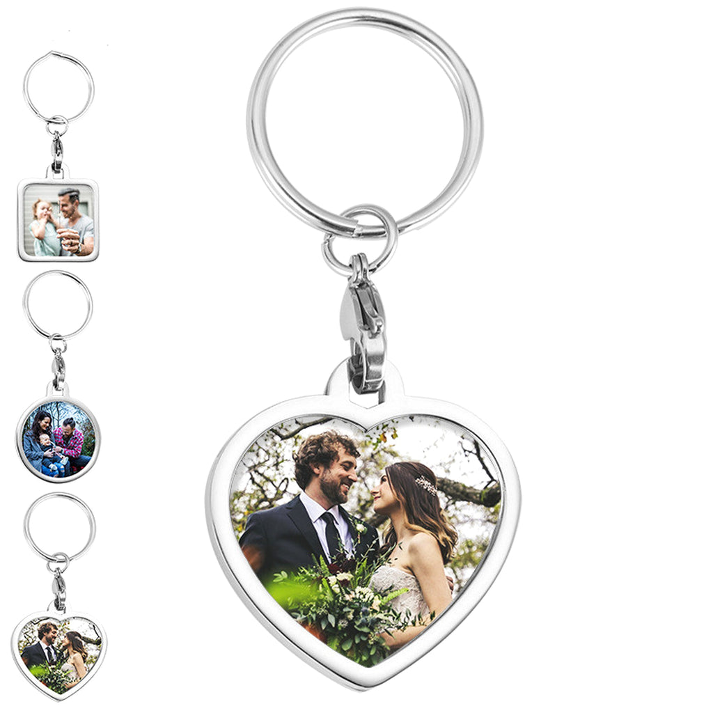 Personalized Stainless Steel Photo Keychain – Custom Gift for Loved Ones - enhanced image 2