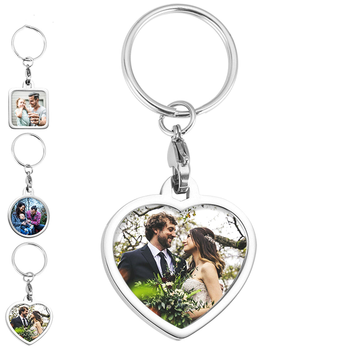 Personalized Stainless Steel Photo Keychain – Custom Gift for Loved Ones - enhanced image 2
