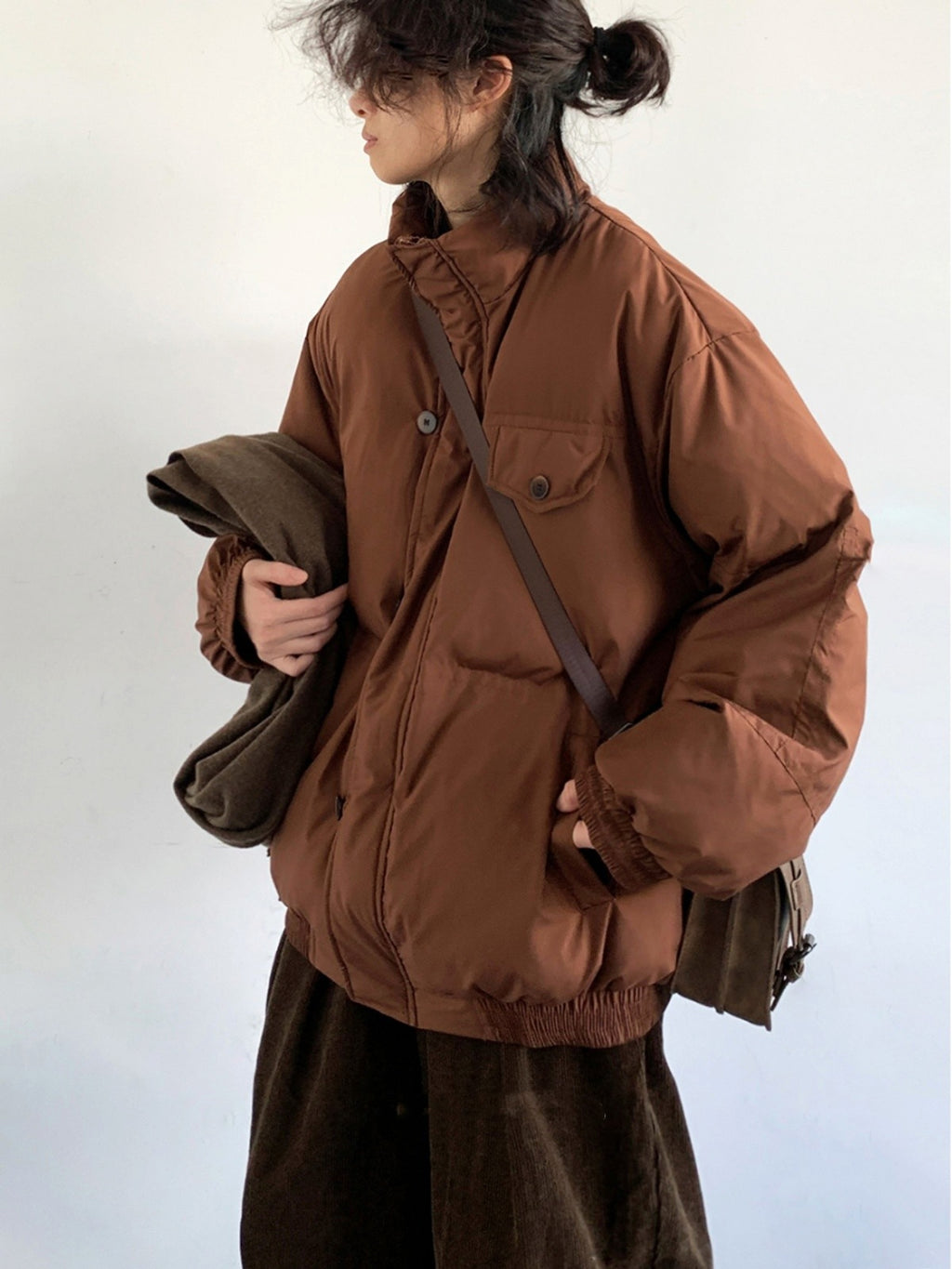Stand Collar Workwear Cotton-padded Coat For Men Loose Cotton Padded Jacket - enhanced image 2