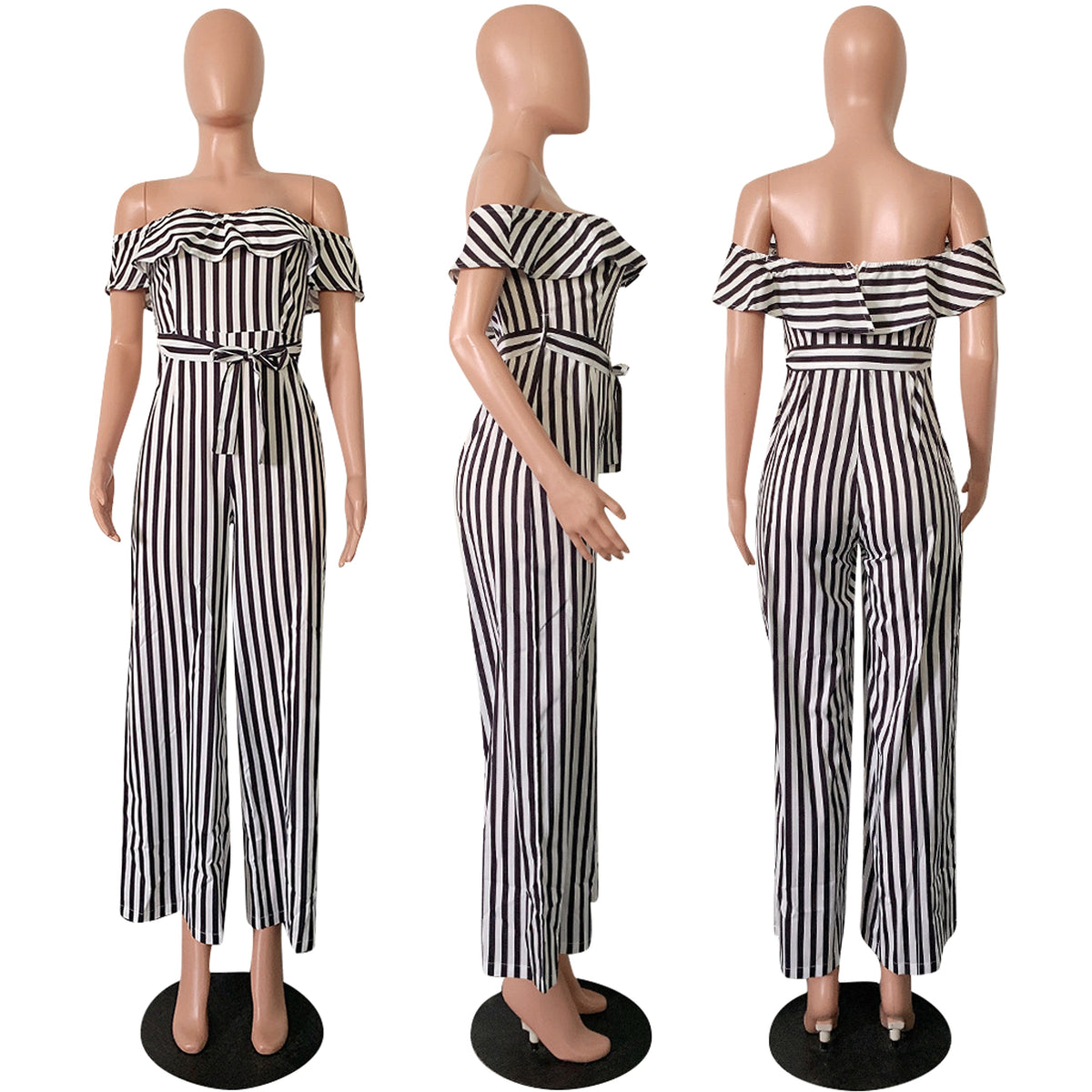 striped jumpsuit - enhanced image 2