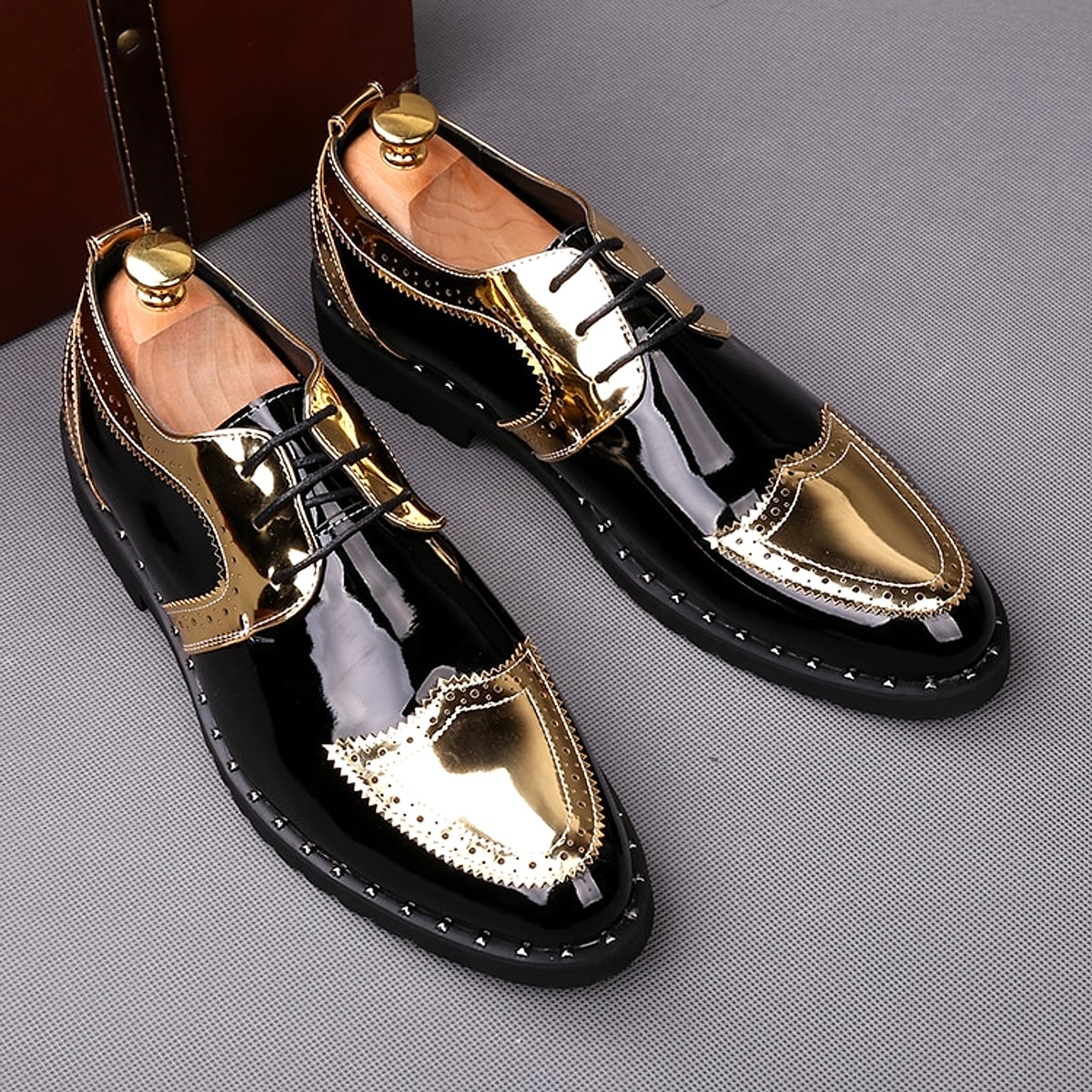 Summer British pointed casual leather shoes Men - enhanced image 2