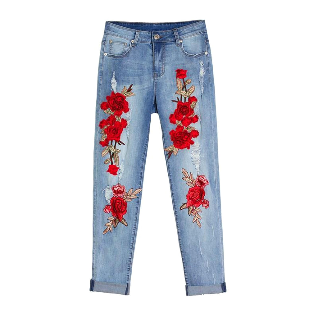 Summer Long Jeans Loose Women Hole Pants Plus Size - enhanced image 2