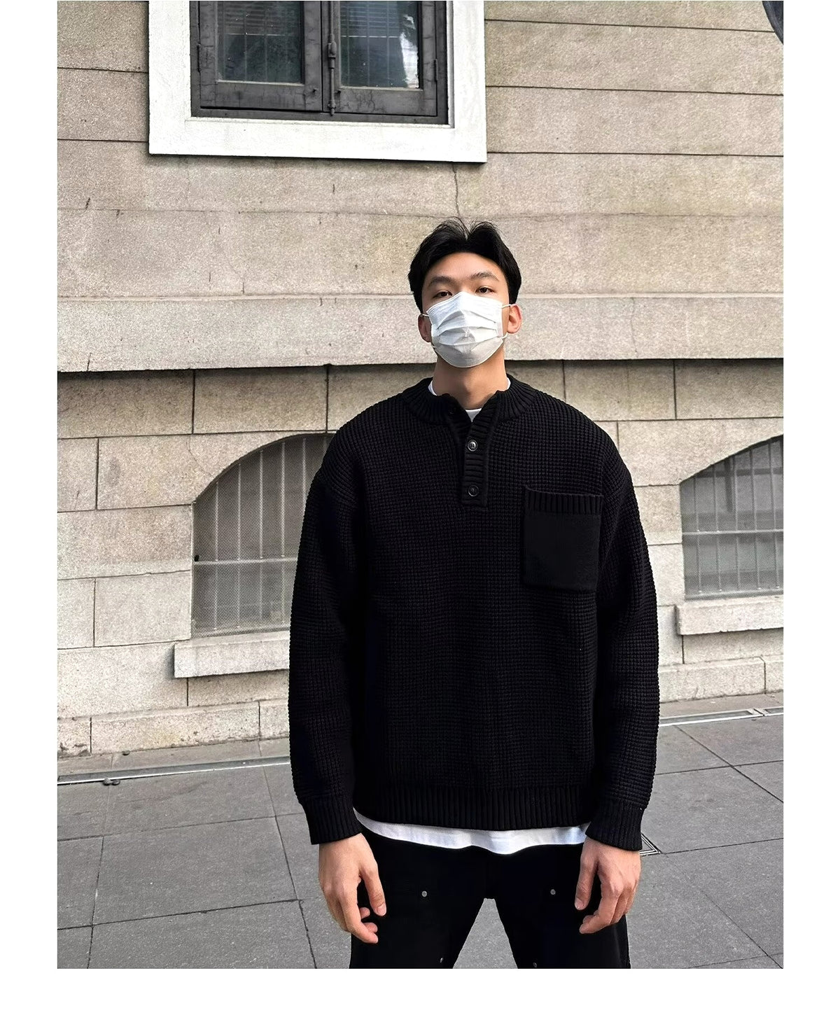 Sweater Men's Long-sleeved Knitted Top - enhanced image 2