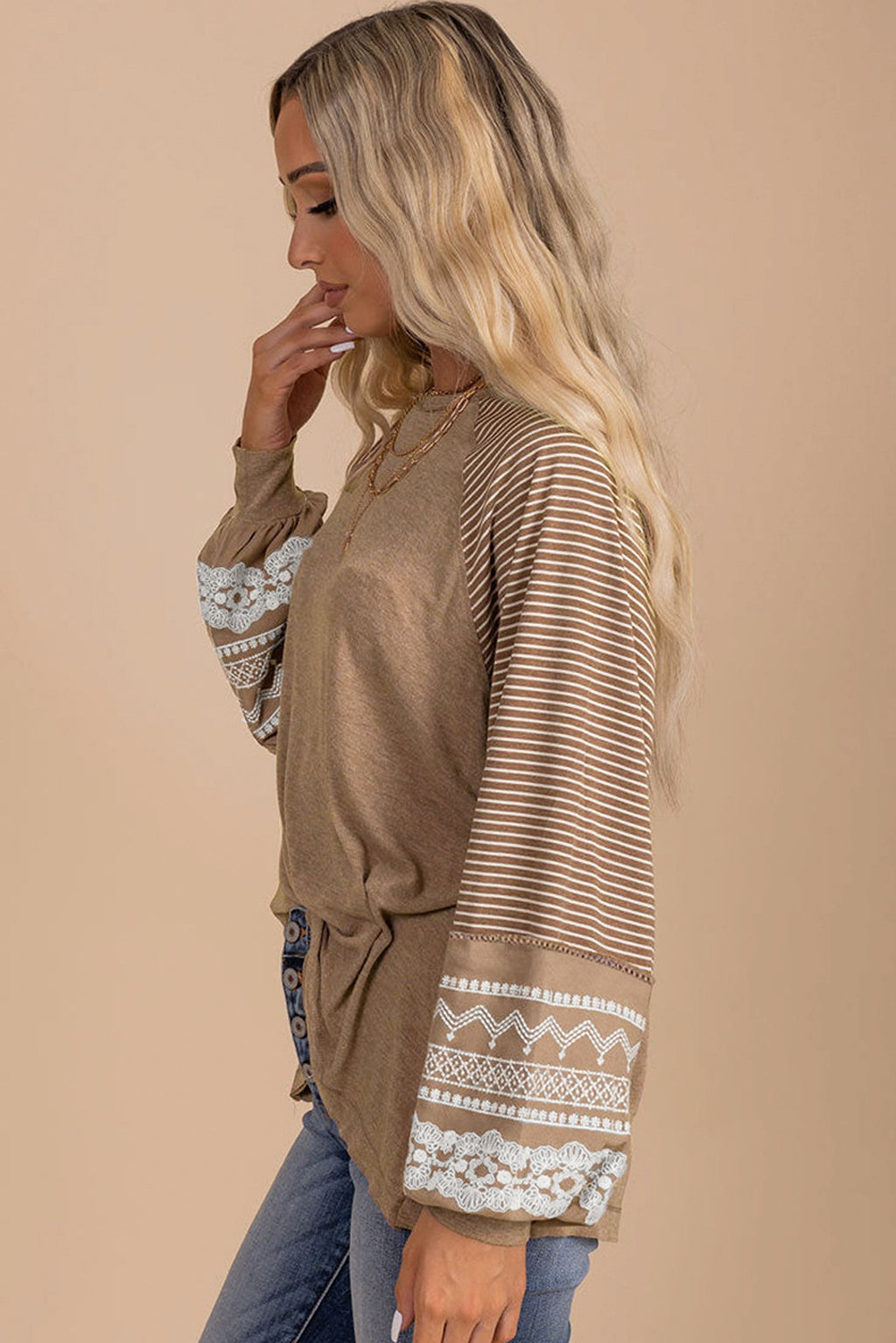 Sweater Round Neck Long Sleeves Top For Women - enhanced image 2