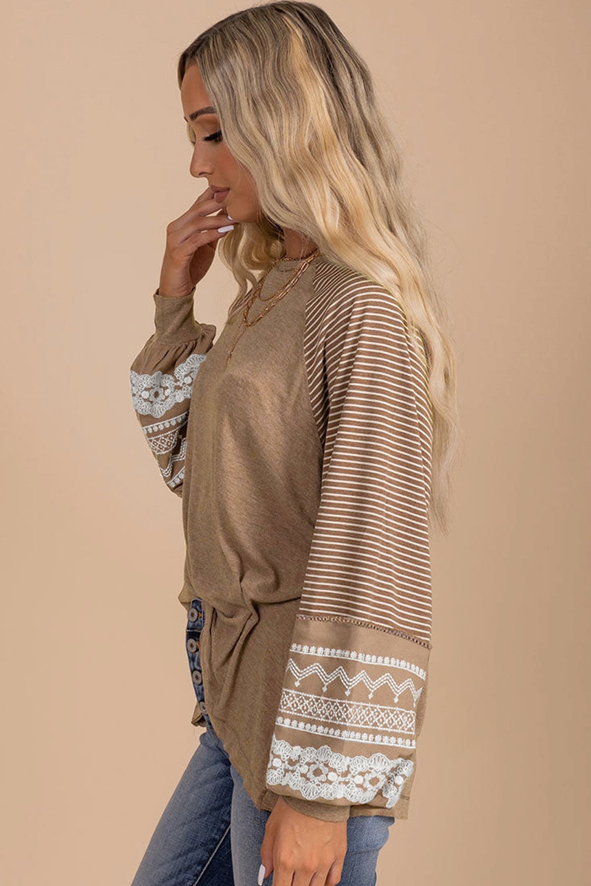 Sweater Round Neck Long Sleeves Top For Women - enhanced image 2