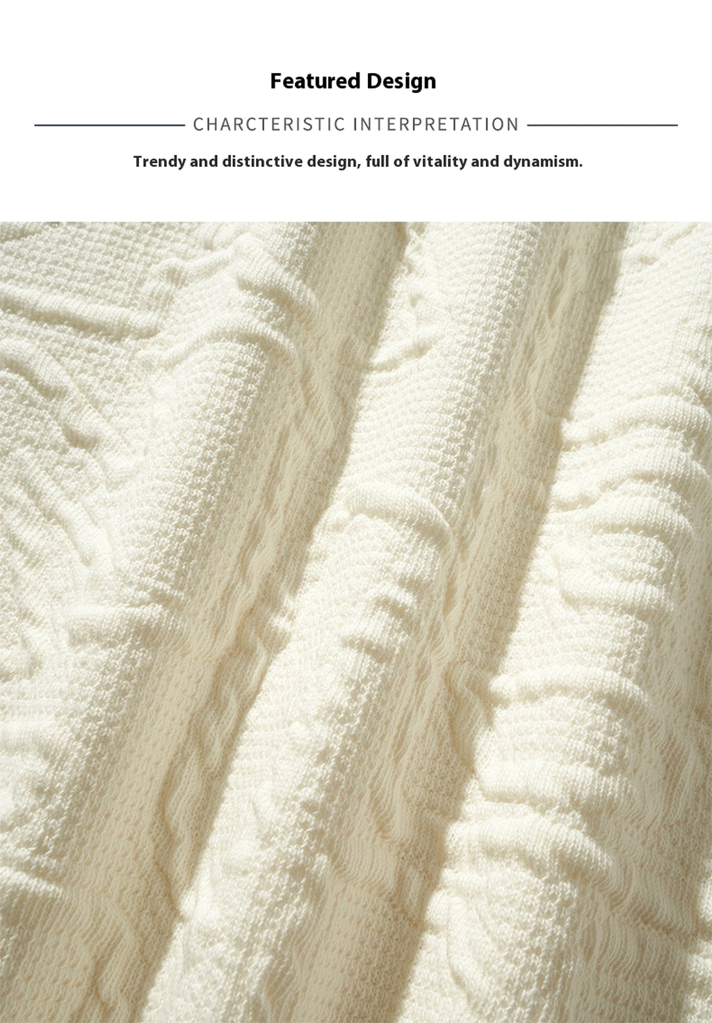 Texture Jacquard Heavy Round Neck Sweater Men's Autumn New - enhanced image 2