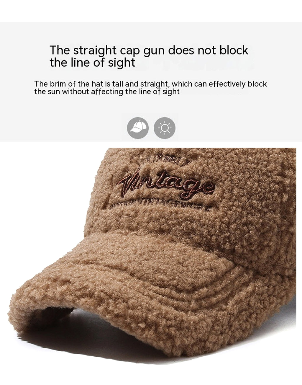 Thickened Warm Peaked Street Versatile Winter Baseball Cap - enhanced image 2