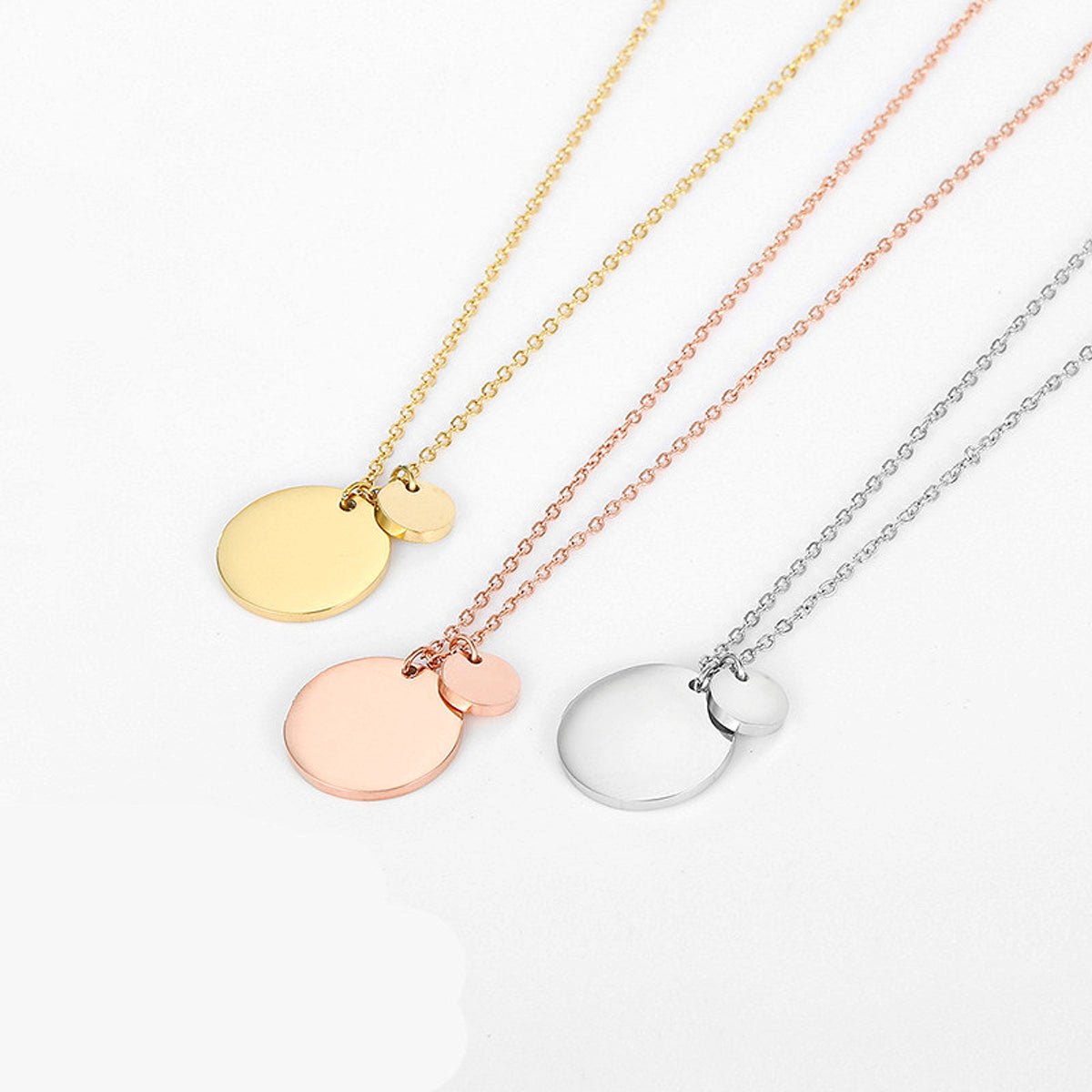 Minimalist Titanium Steel Necklace – Rose Gold Clavicle Chain - enhanced image 2