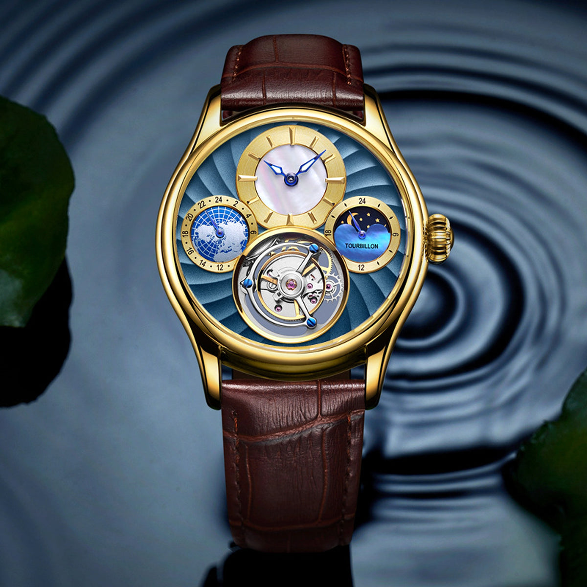 Tourbillon Hollow automatic men's business mechanical watch - enhanced image 2