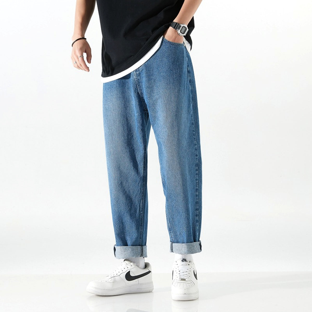 Trendy Brand Drape Jeans Men - enhanced image 2