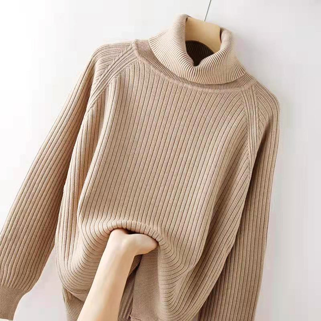 Turtleneck Bottoming  Oversized Knit Sweater - enhanced image 2