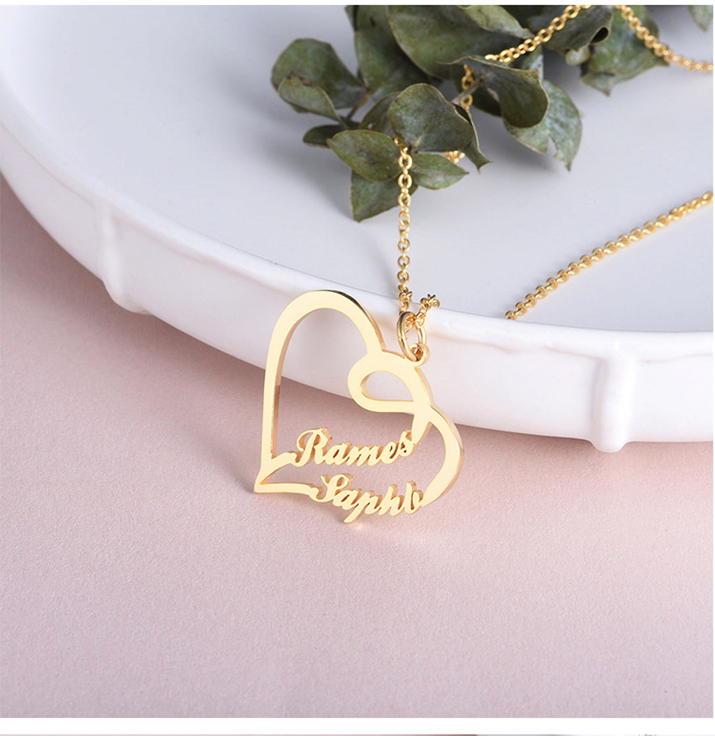 Valentine's Day Gift 925 Silver Personalized Custom Heart-shaped Letter Necklace Female - enhanced image 2