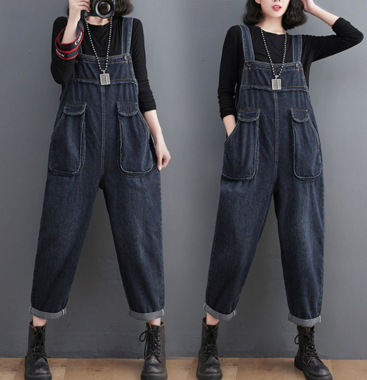 Vintage Oversized Women's Jumpsuit - enhanced image 2