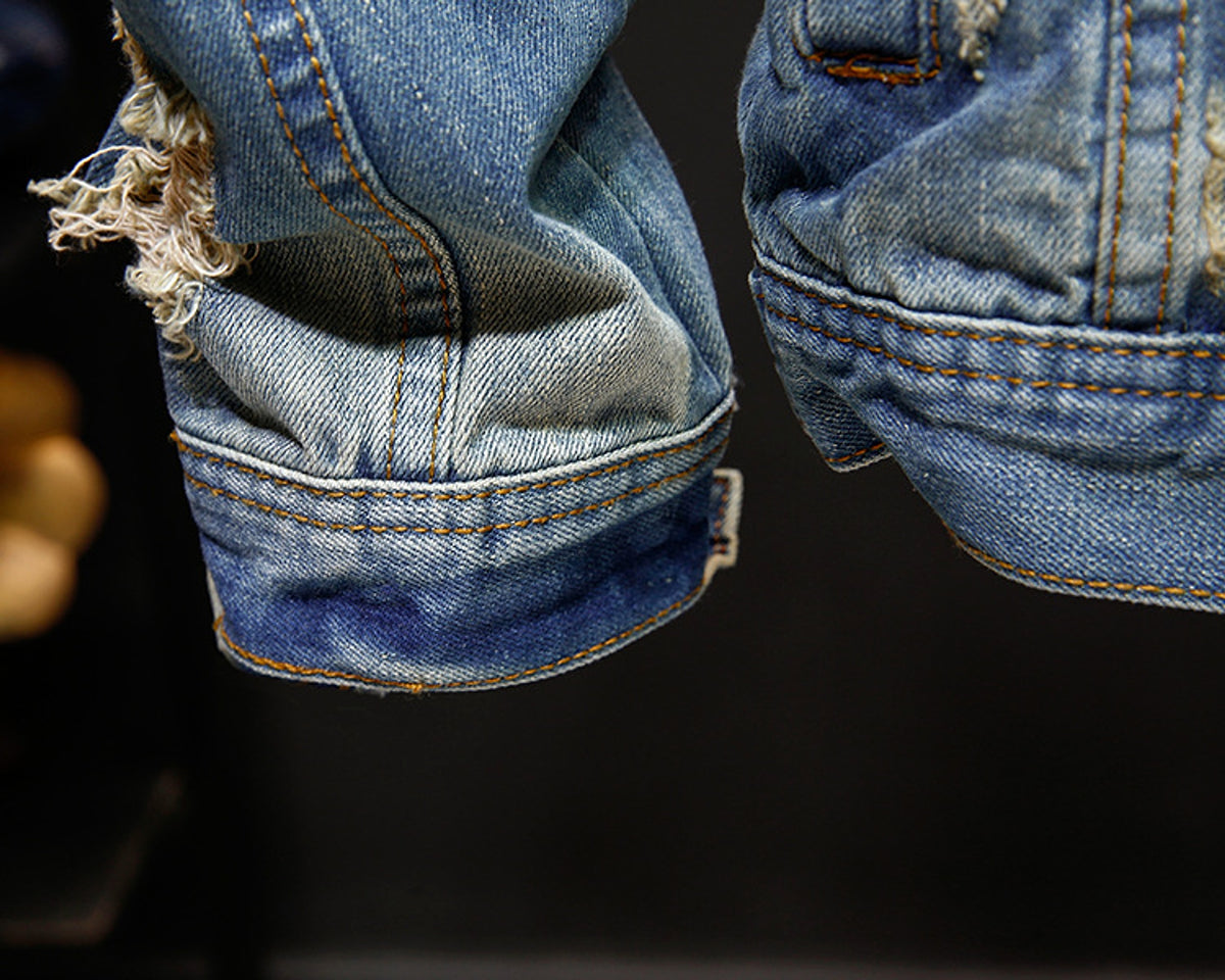 A.1 Washed Denim Jacket Tops Outerwear Men - enhanced image 2