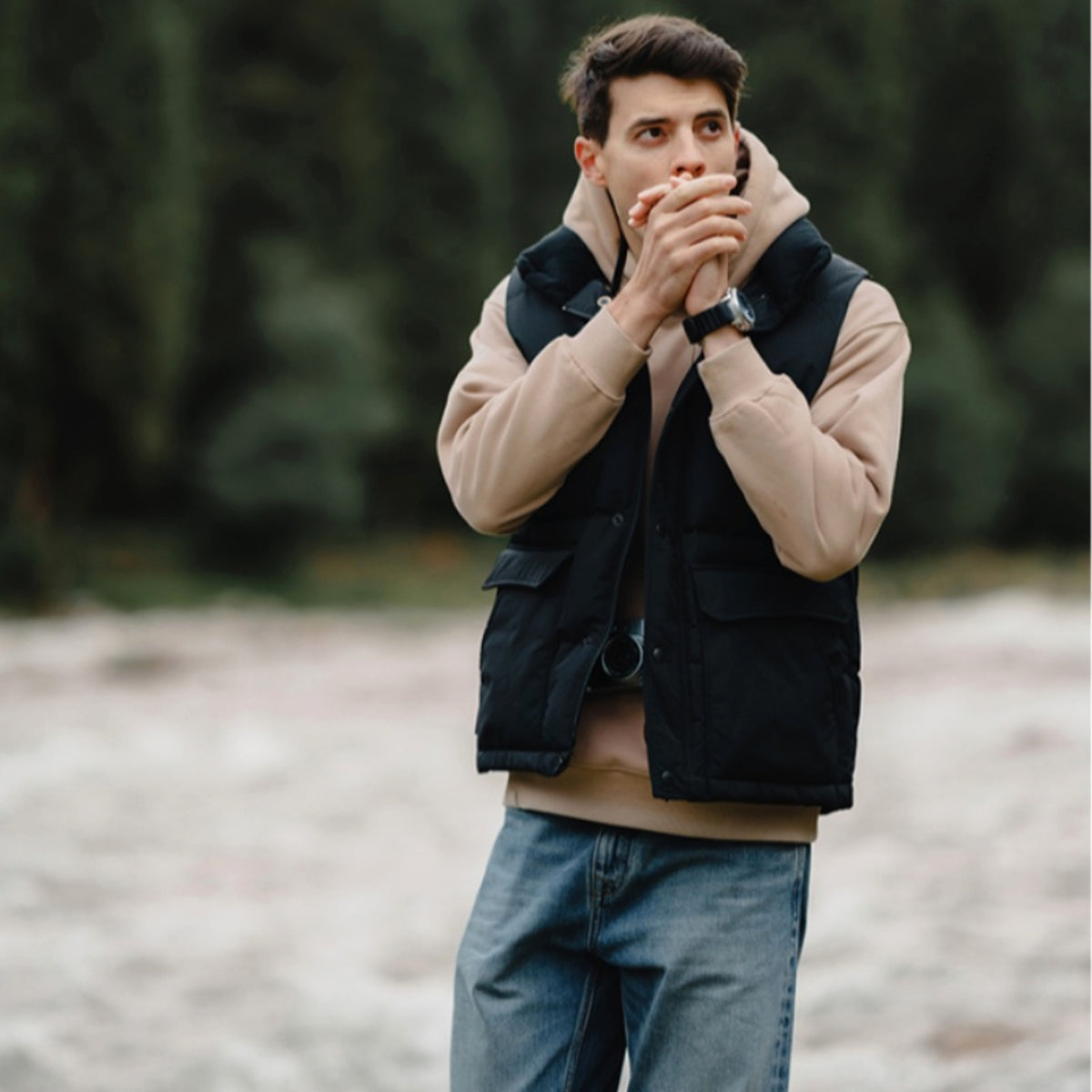 White Duck Down Three-proof Vest Down Jacket Coat For Men - enhanced image 2